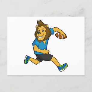 Lion Rugby Player Football Postkarte