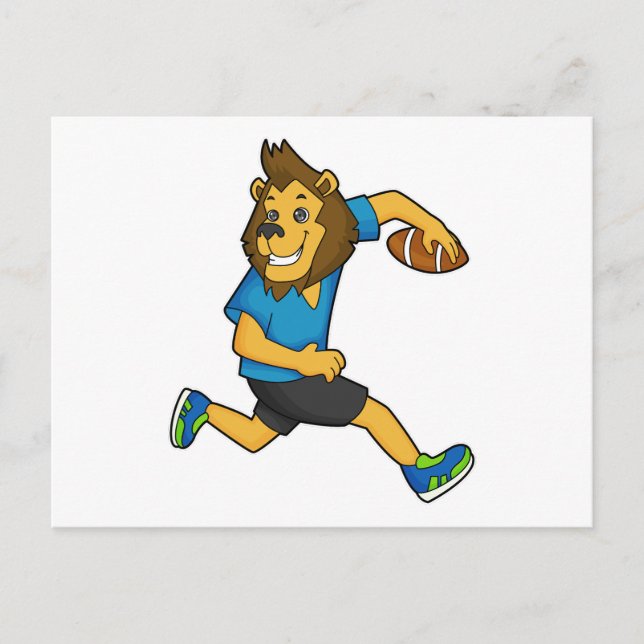 Lion Rugby Player Football Postkarte (Vorderseite)