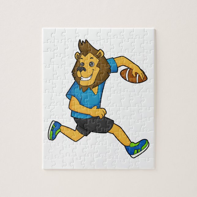 Lion Rugby Player Football Puzzle (Vertikal)