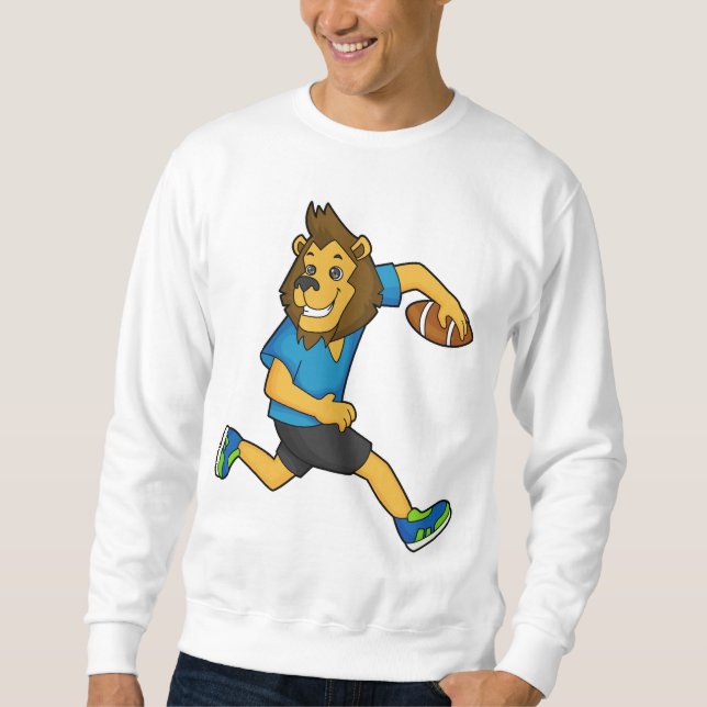 Lion Rugby Player Football Sweatshirt (Vorderseite)