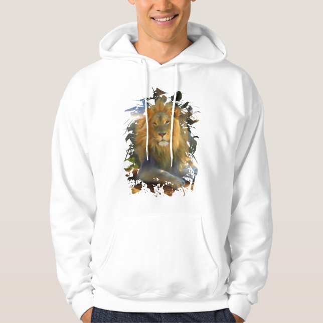 LION RUND UM DIE ARBEIT HOODIE (Vorderseite)