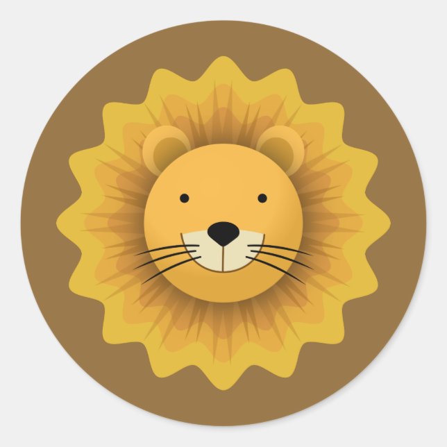 Lion Runder Aufkleber (Vorderseite)