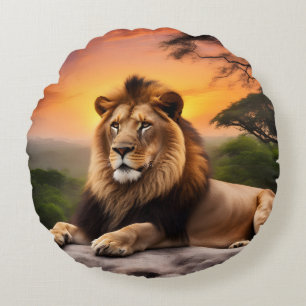 Lion Rundes Kissen