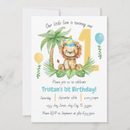 Lion Safari 1st Birthday Invitation Einladung