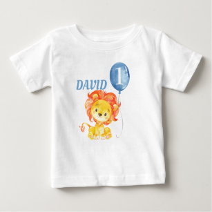 Lion Safari Jungle Blue Baby Boy Geburtstag Baby T-shirt