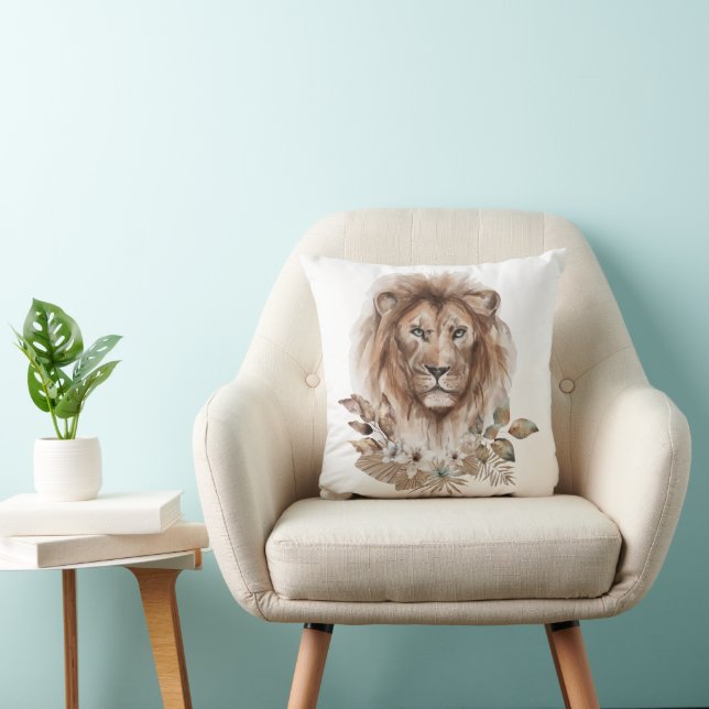 Lion Safari Print Throw Kissen (Stuhl )