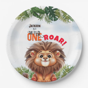 Lion Safari Wild One Kindergeburtstag Pappteller