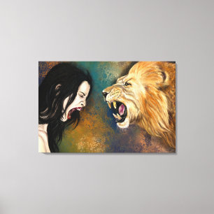 Lion Scream Canvas Print - Malerei Leinwanddruck