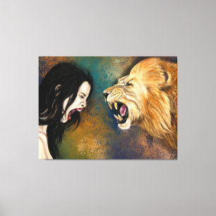 Lion Scream Canvas Print - Malerei Leinwanddruck