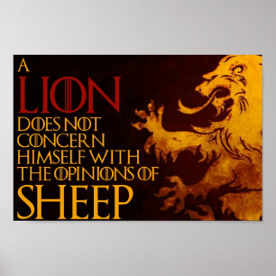 Lion Sheep Poster (12" x 8")