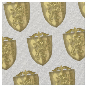 Lion Shield Surname Familienwappen Stoff
