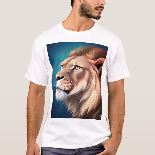 Lion Side Posed Portrait-56557 T-Shirt (Vorderseite)