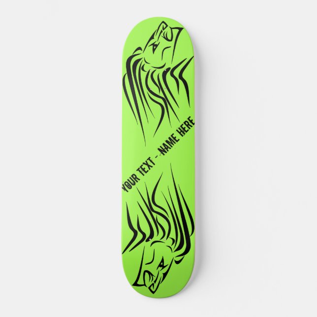 Lion Skateboard - Benutzerdefinierter Text und Far (Vorderseite)