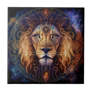 Lion Spirit Mandala Visionäre Kunst Fliese