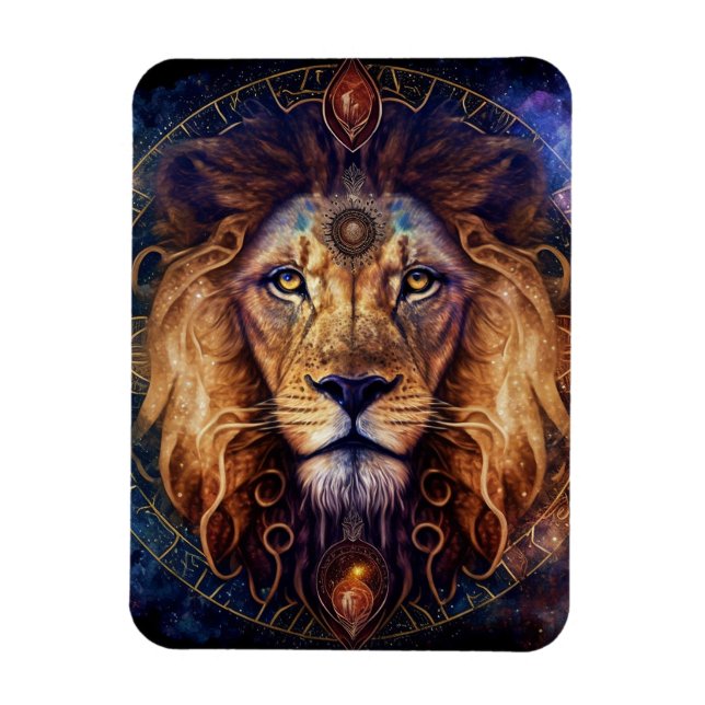 Lion Spirit Mandala Visionäre Kunst Magnet (Vertikal)