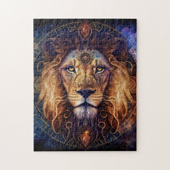 Lion Spirit Mandala Visionäre Kunst Puzzle (Vertikal)