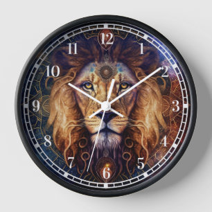 Lion Spirit Mandala Visionäre Kunst Uhr