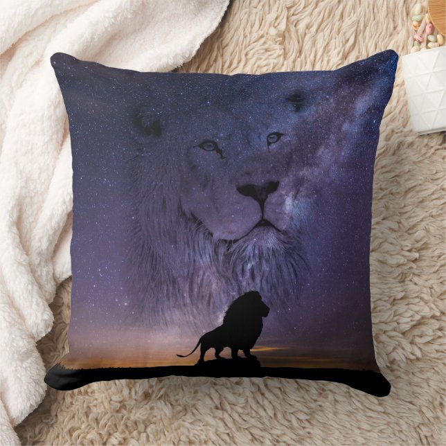 Lion Spirit & Silhouette African Sunset Kissen (Decke)