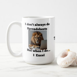 lion spreadsheet office Mug Kaffeetasse