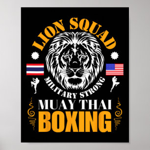 Lion Squad Thailand Kickboxen Muay Thai MMA Traini Poster
