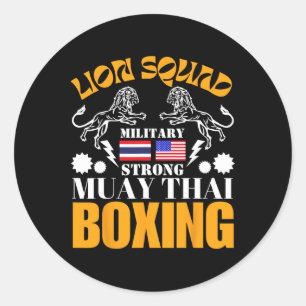 Lion Squad Thailand Kickboxen Muay Thai MMA Traini Runder Aufkleber