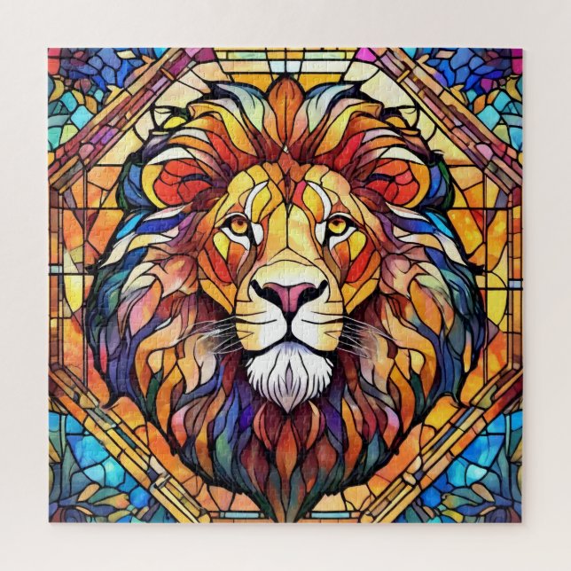 Lion Stained Glass  Puzzle (Vertikal)