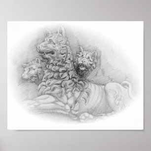 Lion statue study - Pierre Jacques poster