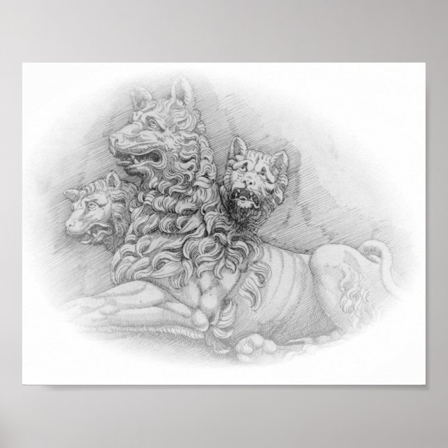 Lion statue study - Pierre Jacques poster (Vorne)