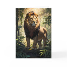 Lion stehend stolz auf Dschungel | Karte