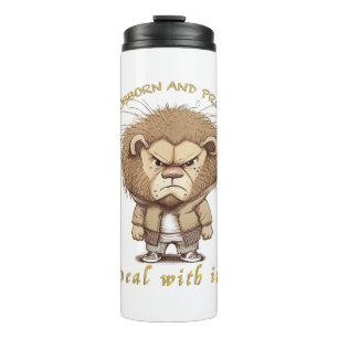 Lion Stubborn kümmert sich um Niedliches, wunderba Thermosbecher