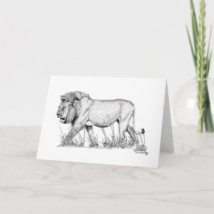 Lion Study Vatertag Card Karte