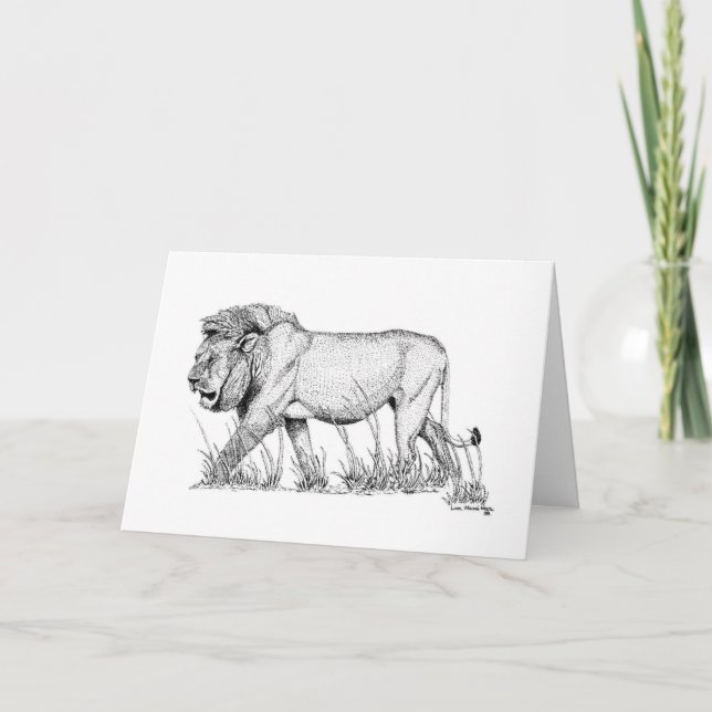 Lion Study Vatertag Card Karte (Vorderseite)