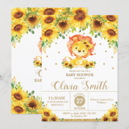 Lion Sunflower Floral Baby Dusche Sprinkle Girl Einladung