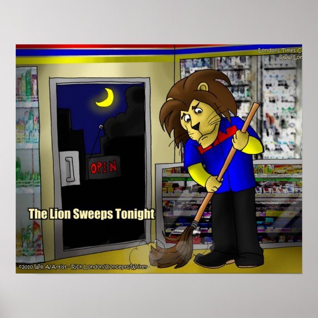 Lion Sweeps Heute Abend Funny Posters von Londons  Poster (Vorne)