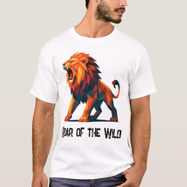 Lion T-Shirt with title : Roar of the Wild (Vorderseite)