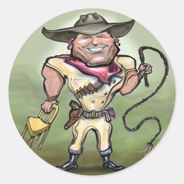 Lion Tamer Runder Aufkleber (Vorderseite)