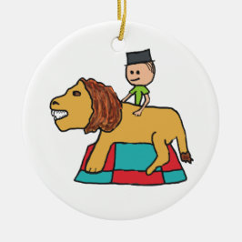 Lion Taming Keramik Ornament