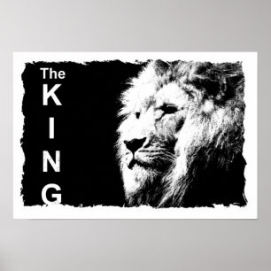 Lion Template Nature Animal The King Trendy Poster