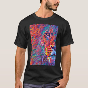 Lion the Majestic King Niedlich Color Wave Dschung T-Shirt