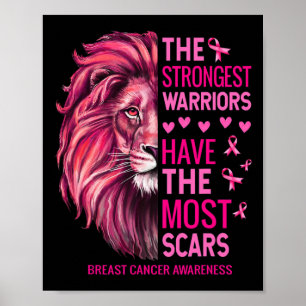 Lion the Strongest Warriors Breast Cancene Awarene Poster