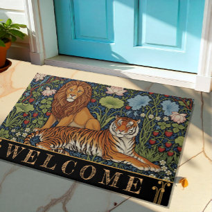 Lion & Tiger Art, Majestic Dschungel, Lotus, Blume Fußmatte