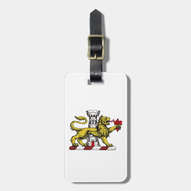 Lion Tower Lilie Wappen Emblem C Gepäckanhänger (Vorderseite vertikal)