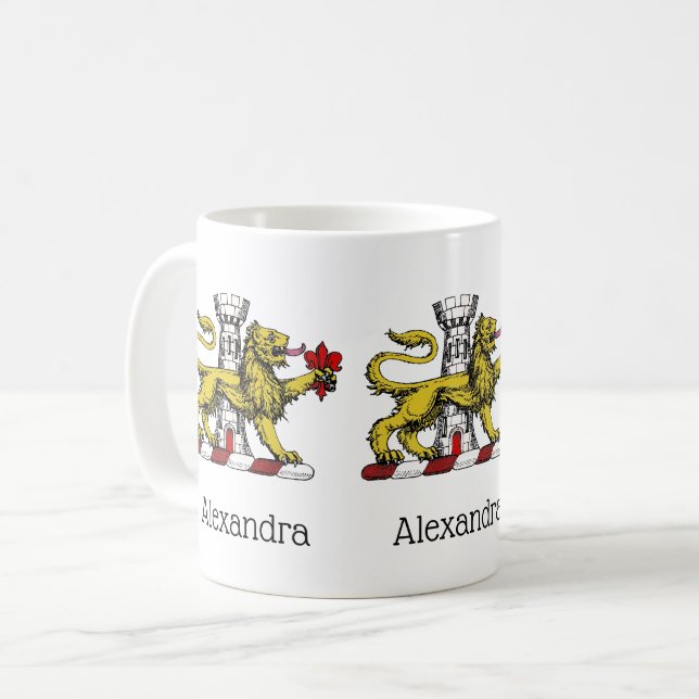 Lion Tower Lilie Wappen Emblem C Kaffeetasse (Vorderseite Links)