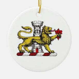 Lion Tower Lilie Wappen Emblem C Keramikornament