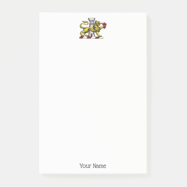 Lion Tower Lilie Wappen Emblem C Post-it Klebezettel (Vorderseite)