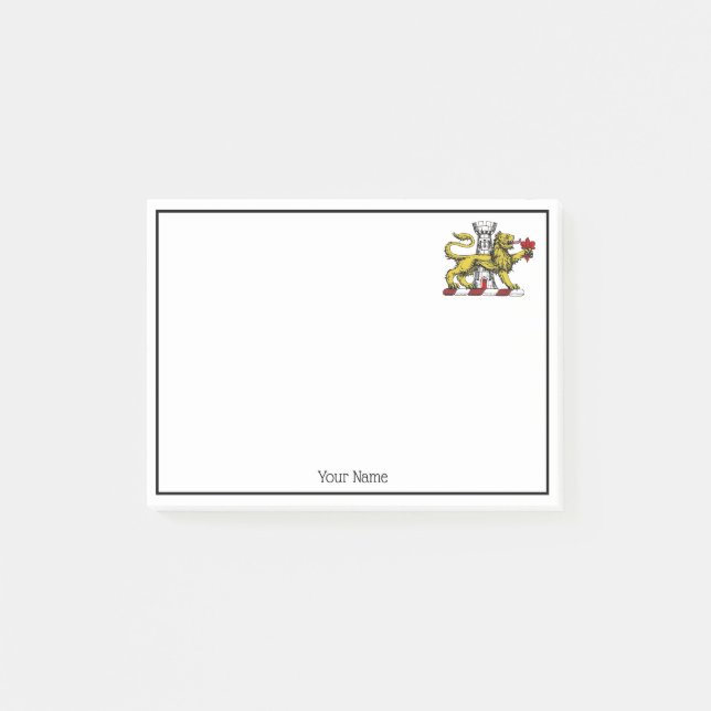 Lion Tower Lilie Wappen Emblem C Post-it Klebezettel (Vorderseite)