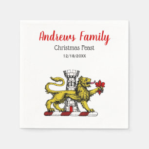 Lion Tower Lilie Wappen Emblem C Serviette