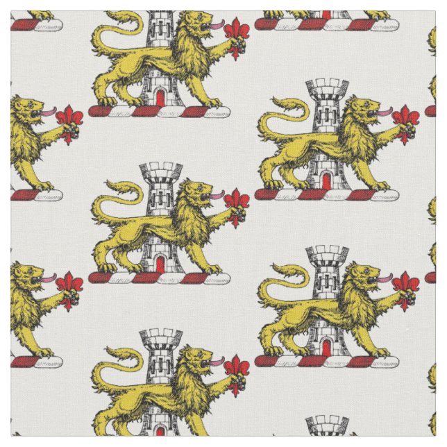 Lion Tower Lilie Wappen Emblem C Stoff (Nahaufnahme)