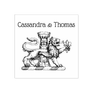 Lion Tower Lilie Wappen Gummistempel