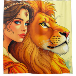 Lion und Lady Duschvorhang